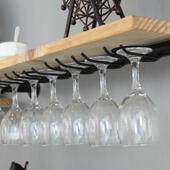 饰简水约壁挂管置 20200工架业木风铁艺红酒客厅墙上实搁板架装