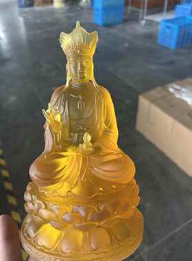 精品仿琉璃地藏王菩萨树脂佛像家用佛堂供奉保平安工艺品摆件结缘