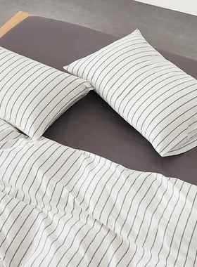 全都市细条纹丨男士ZDH洁条60支长绒棉四件套印花简床单床笠式棉