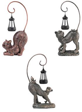 庭院灯户W557外阳能摆件猴猫子咪太阳能庭艺院灯装饰树太脂工品庭