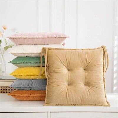 Solid Colour Thickened Cushion Plush Chair Chair Square