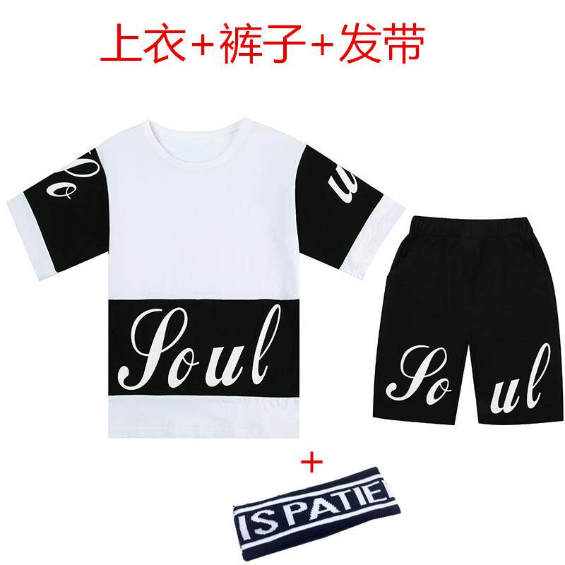 高档六一儿节装幼儿园男孩短袖街舞套演服小学生爵童士出舞蹈表演