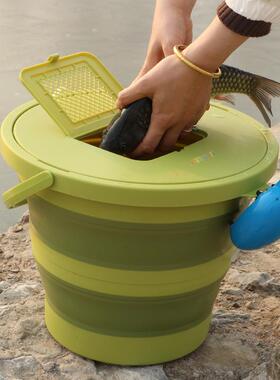 折叠水桶携15盖升便式用TC001-3水桶手提塑料户家外钓鱼桶车载洗