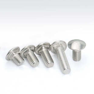 304不锈钢圆头方颈马车机螺丝GB1276标准件货架桥架螺栓M3-M10