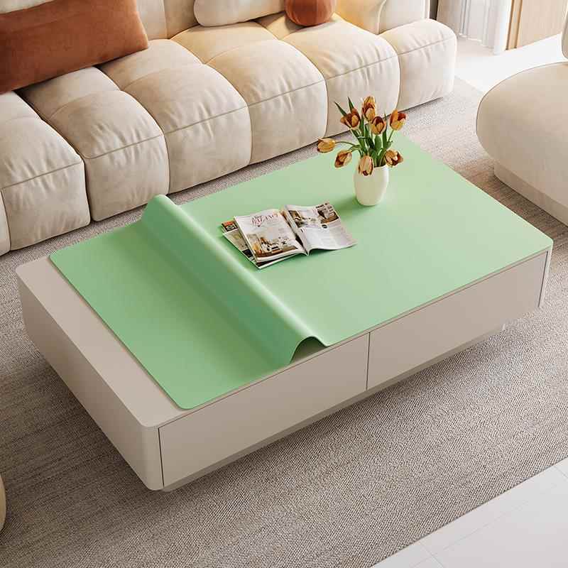 高档色皮茶几桌布洗防油防水茶几垫子客厅餐桌垫轻免奢高级感革桌