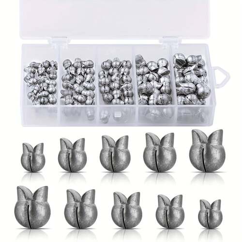 100 count Split Shot Weights Removable Round Clip Fly Line