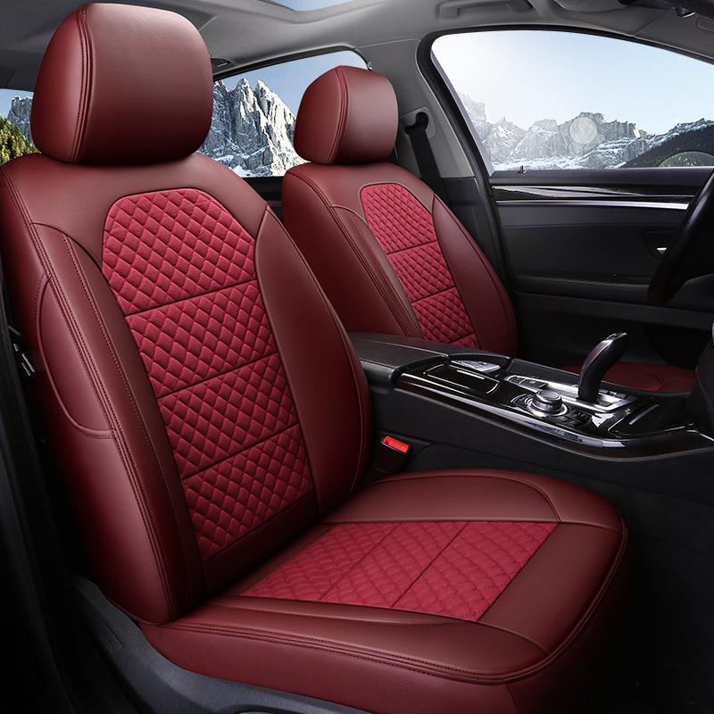 耐磨皮革拼透气亚麻五座专车专用舒适汽车坐垫全包围四季通用座套