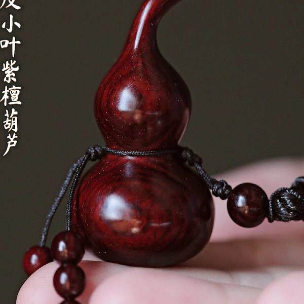 正宗印度小叶紫檀葫芦手把件男士随身把玩物件汽车挂饰钥匙挂饰