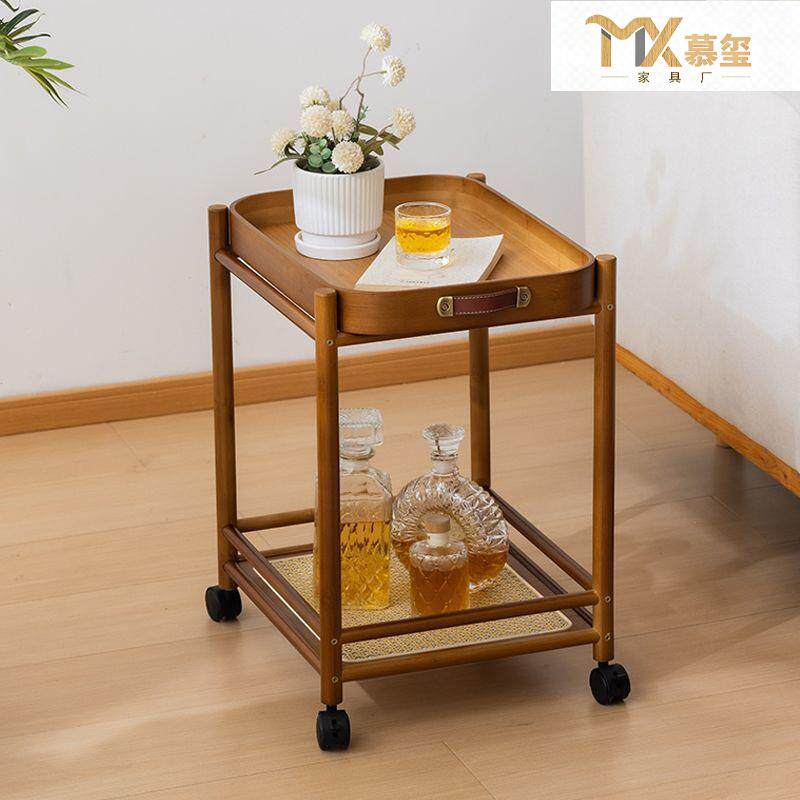 置物架客厅家用简易移动茶几收纳茶水沙发床头边柜小桌子小推车