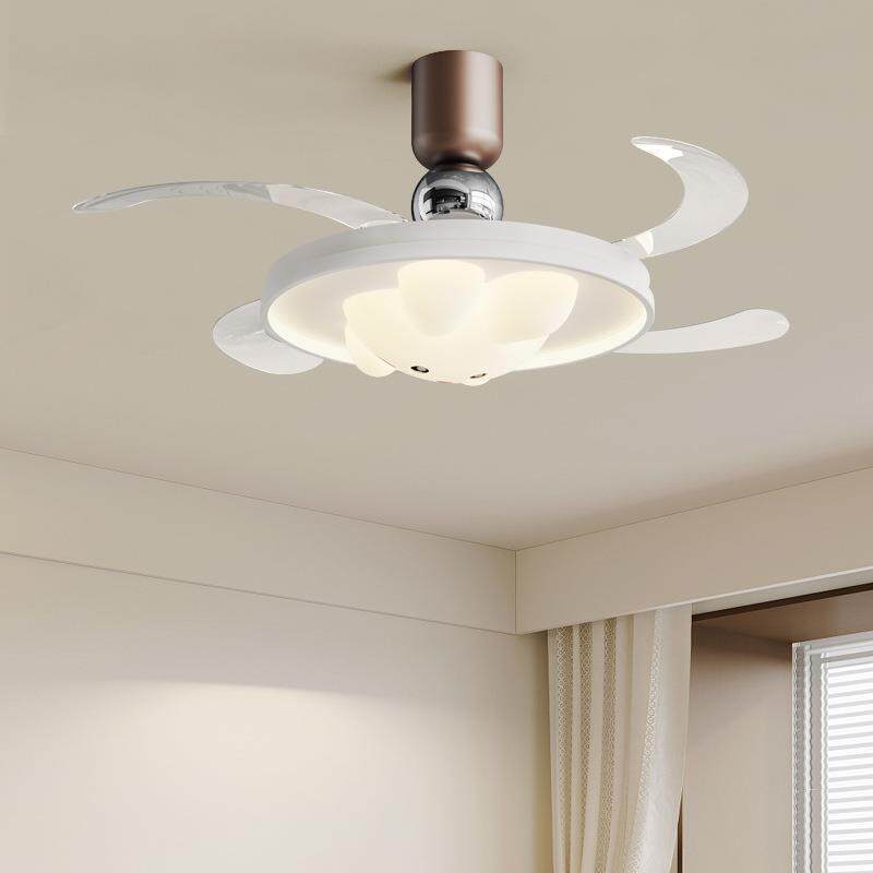 卧室风扇灯简约奶油风主卧餐厅儿童房护眼小兔隐形吊扇灯2025新款