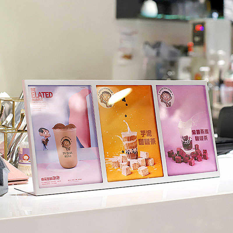 led奶茶店发光价目表点餐牌吧台点菜灯箱展示牌广告牌