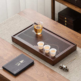 简约小型竹制干泡台茶盘轻奢茶托盘 山外山大号家用茶盘新中式