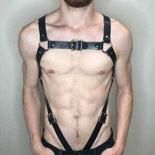 Suspenders Fashi Gothic Leather Bondage Straps Body Men Belt