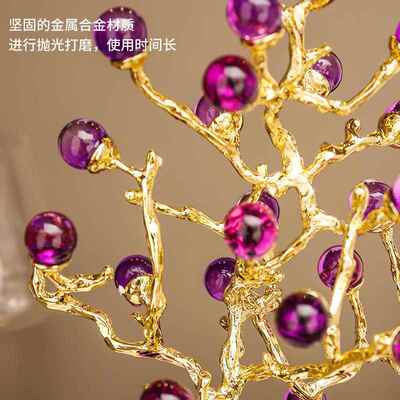 轻奢高档紫晶装饰植物摆件家居客室厅BJ-0420玄关饰办公水桌面装