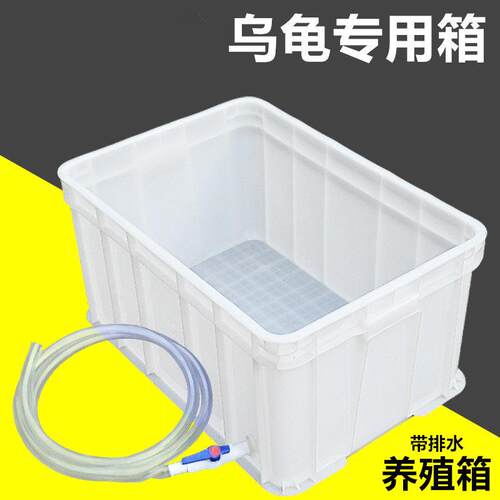 陆龟乌龟缸大号带排水培龟箱塑料巴西龟饲养盒鳄鱼缸造景养殖箱