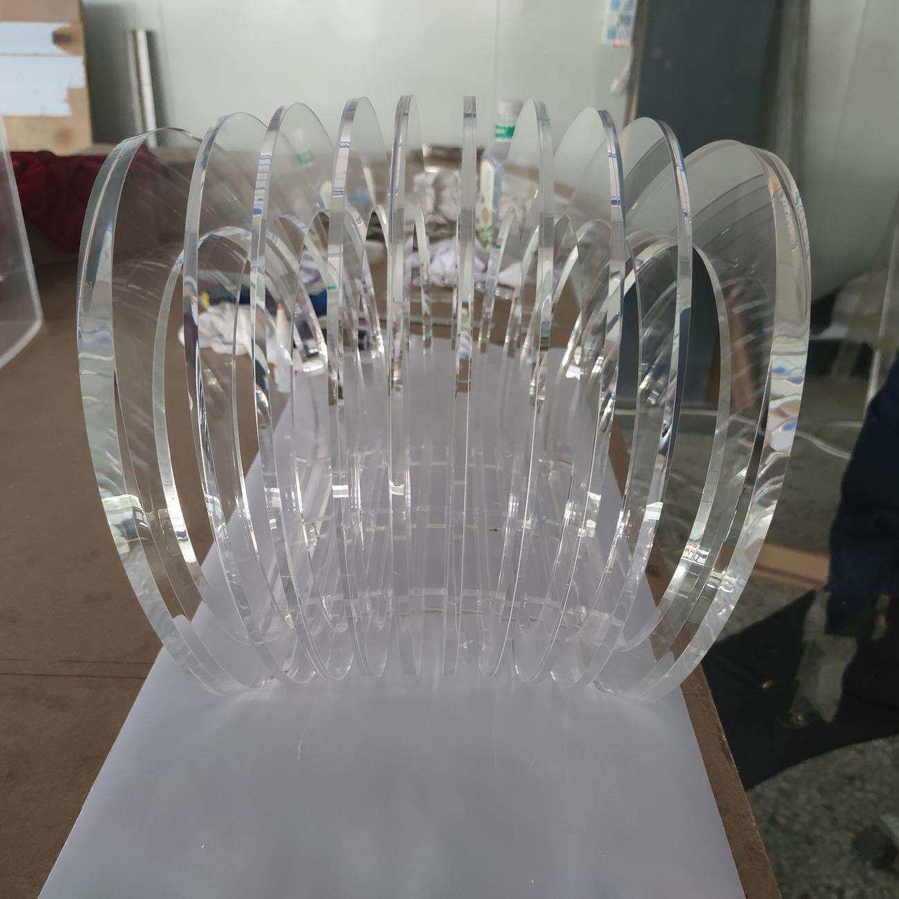 亚克力透明展台有机玻璃心型艺术品大型实验箱心型雕刻水箱仪器