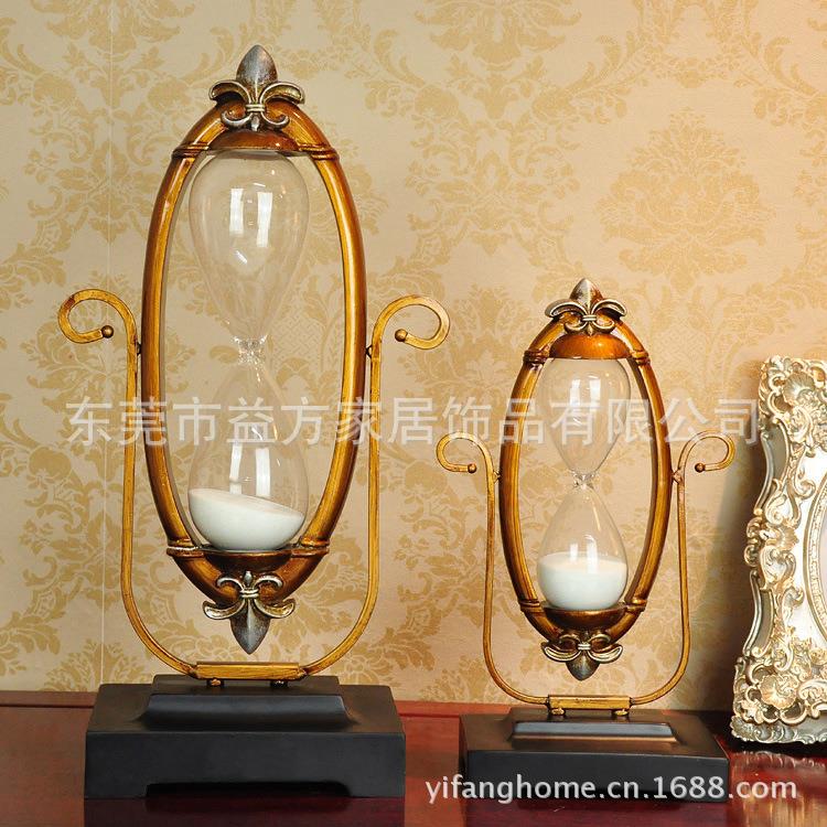 东莞欧式小号摇摆沙漏玻璃 卧室书房沙漏计时器 摆件树脂工艺品