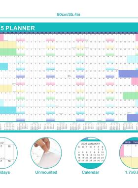 2025 Annual English Planner Wall Calendar Morandi Color Graf
