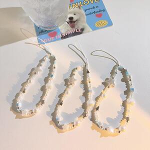 ins夏日星星串珠饰品清新贝壳混搭珠珠链diy手机挂绳耳机套挂链女