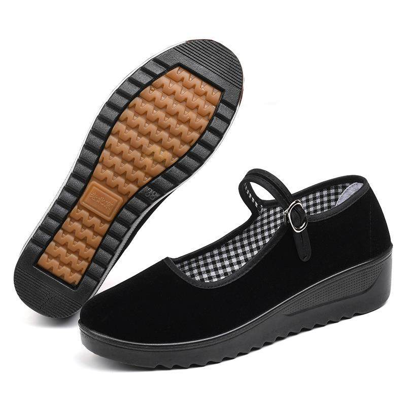 妈妈鞋老北京布鞋女士增高工作鞋广场舞鞋松糕底透气耐磨黑色女鞋,女鞋,帆布鞋,淘宝优惠券,粉丝福利购,淘宝优惠卷