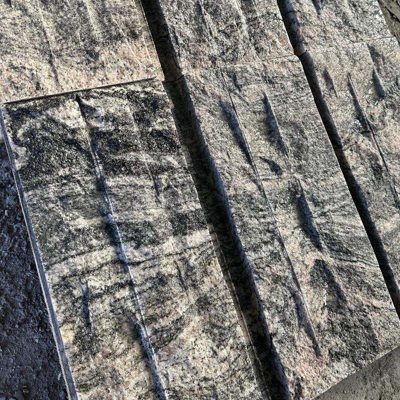 大漠流金石材台阶石 灰色花岗岩地铺石石材 幻彩麻石材外墙干挂板