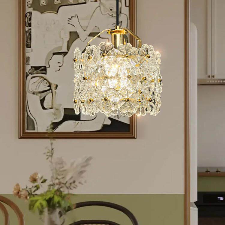 法式轻奢卧室床头花朵吊灯奶油风浪漫田园玄关过道吧台餐厅小吊灯