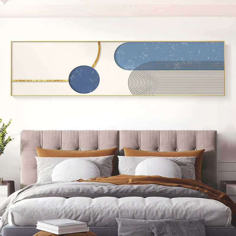 北欧艺术线条卧室装饰画抽象主卧背景挂画莫兰迪床头壁画横幅长条,家居饰品,现代装饰画,淘宝优惠券,粉丝福利购,淘宝优惠卷