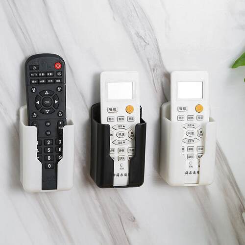 Wall-mounted bracket for storing air conditioner and TV remo