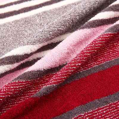 厂家色织大循环毛巾布力麻灰棉毛布家店酒针IAI织弹彩条毛圈居布