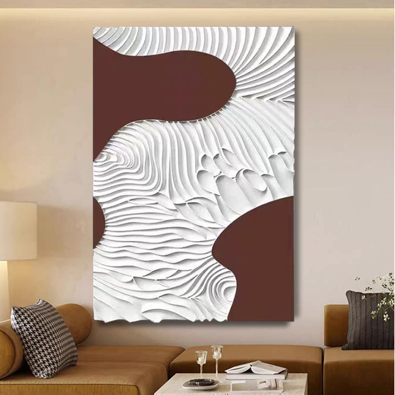 浮雕画简约客厅沙发背景挂画入户玄关走廊过道木雕画浮雕实木壁画图片