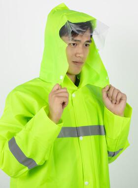厂家可加印lo雨go厚人防水荧光绿分体式EFI防油成防暴套装雨衣