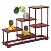 红酸枝中式 紫砂壶茶具博古架展示架置物架工艺品盆景摆件实木架子