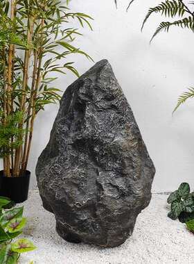 仿真石山石景玻璃黑钢空心造石假山庭院JUV草装坪饰景观造型软装