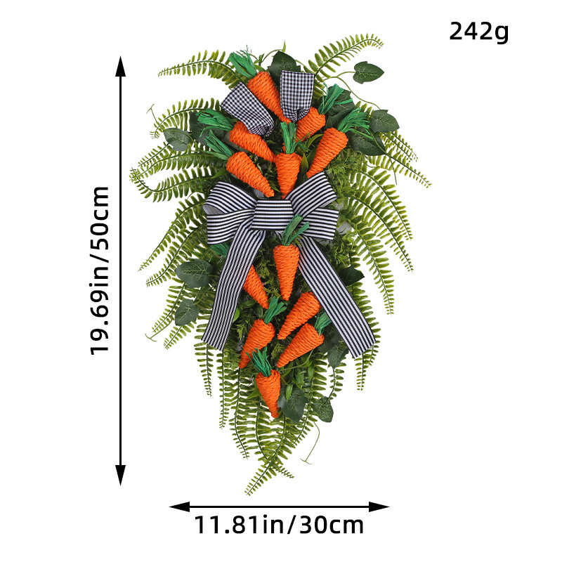 之恋装饰场景复活节植物节日挂件萝卜圈橱窗工艺品藤港花环