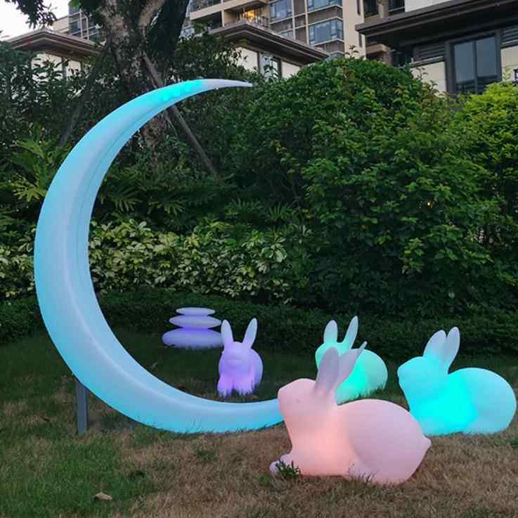 发光亮月灯秋千吊椅月牙发光月牙灯落灯地网红道具太阳能营月光灯