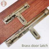 门锁花园插栓 挂锁门闩实木大门扣锁老式 中式 彷古纯铜加厚插销明装