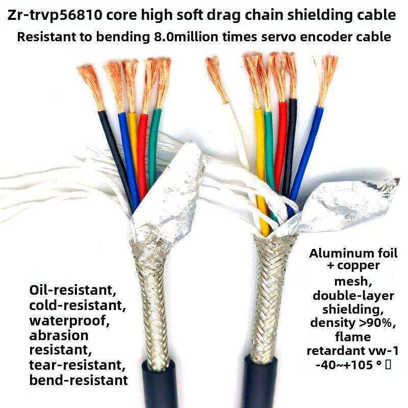 Trvvp高柔性屏蔽拖炼电缆5 6 8 10芯0.5 0.75 1 1.5编码器信号电
