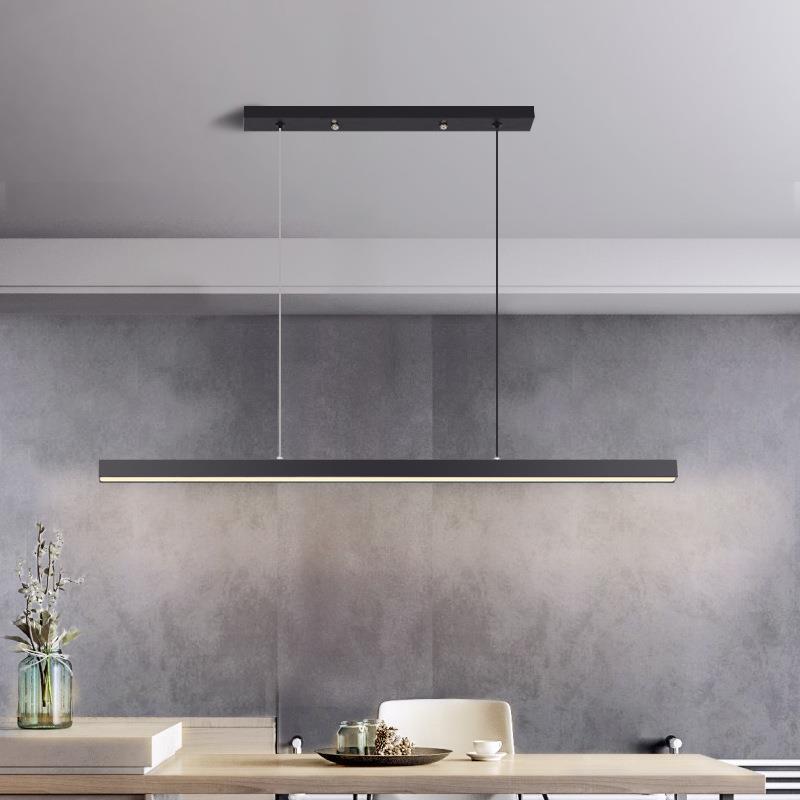 极简一字吊线灯吧台餐厅吊灯简约现代收银台餐桌办公室灯长条灯具