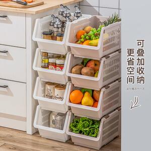 厨房蔬菜收柜纳篮用整体橱桌面家多层放零食果简特（收菜篮子夹缝