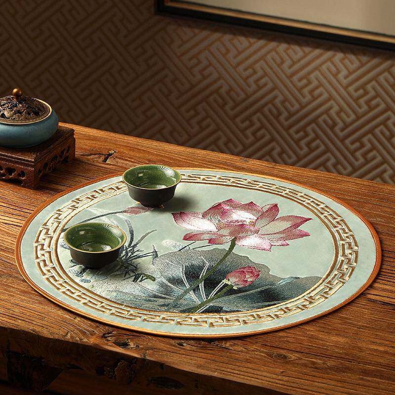中式餐垫中国风茶桌垫防烫隔热餐具餐桌垫茶几垫布花瓶装饰布