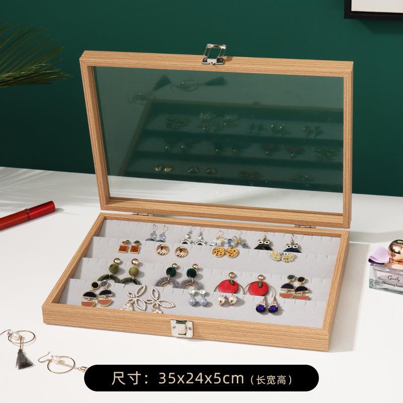 高档花梨木首饰看戒货盘指示耳钉手镯耳环饰品直播展盒纳盒收陈列