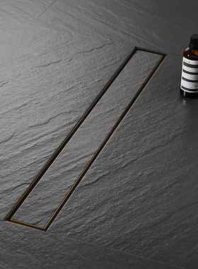 304不锈隐DL2222钢金色家用淋浴房下水道防防臭反味长形藏条地漏D