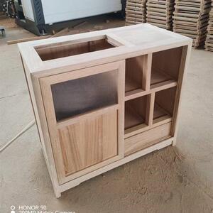 老榆树白茬茶柜简约客厅新式中国风移动茶几小茶几白胚餐具柜煮桌