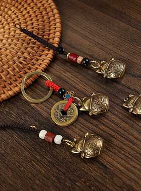 新款直销黄铜动物钥匙扣挂件生肖挂饰家居卡通压铸纯铜黄铜猫饰品