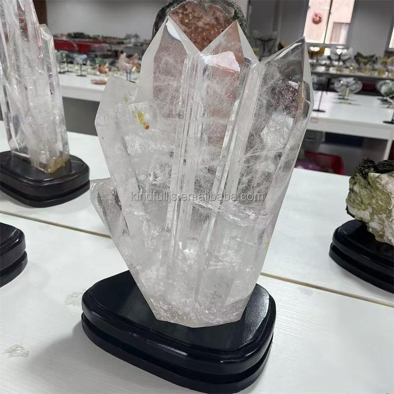 白水晶多头六角柱办公家居扩香矿石摆件装饰送礼创意搬迁礼盒