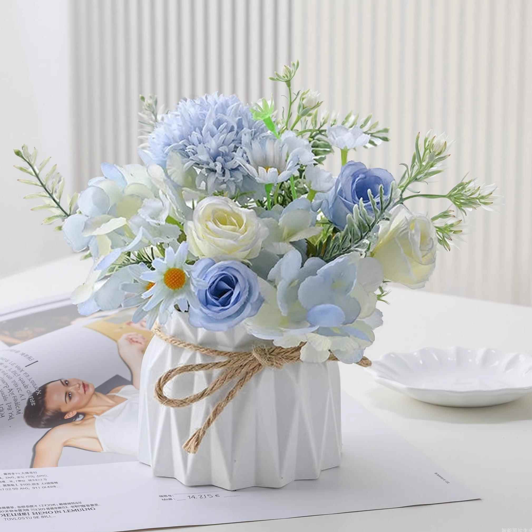 冰箱装饰摆件餐桌花摆花客厅插花假花防真花塑料花束插花艺仿真花