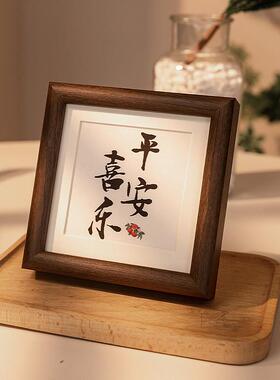 实木胡桃相框摆台照片字画装裱框diy6寸78寸挂墙木质高级感框架