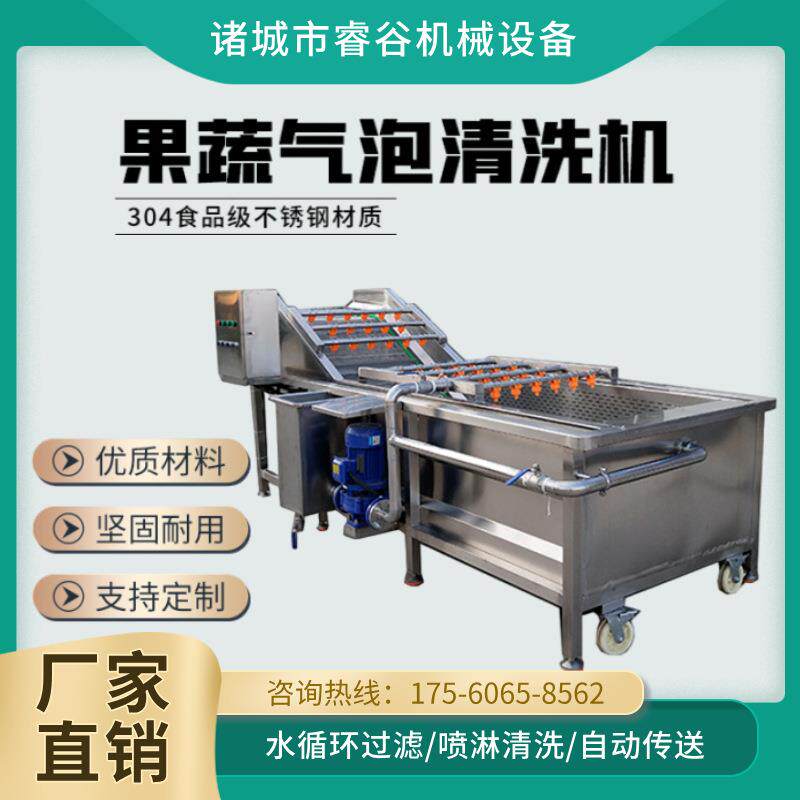 洗菜机商用大型全自动超声波智能不锈钢去农残留果蔬气泡清洗机