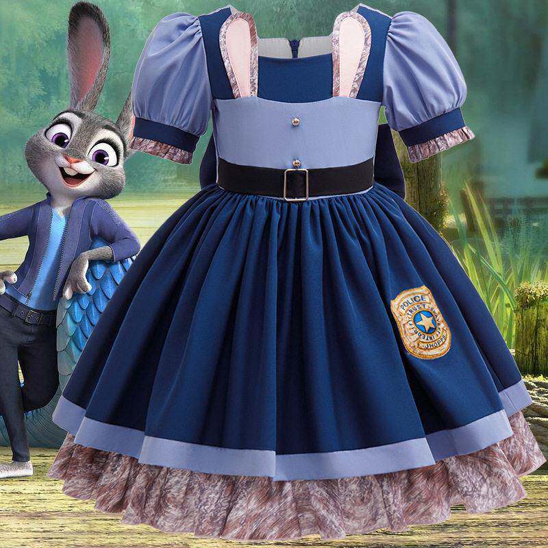 Ready Stock 3-10Y Cute Girl's Judy Cosplay Dress Birthday