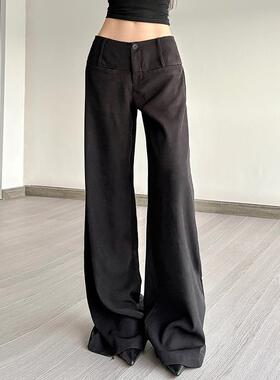 Black suit pants, wide leg pants